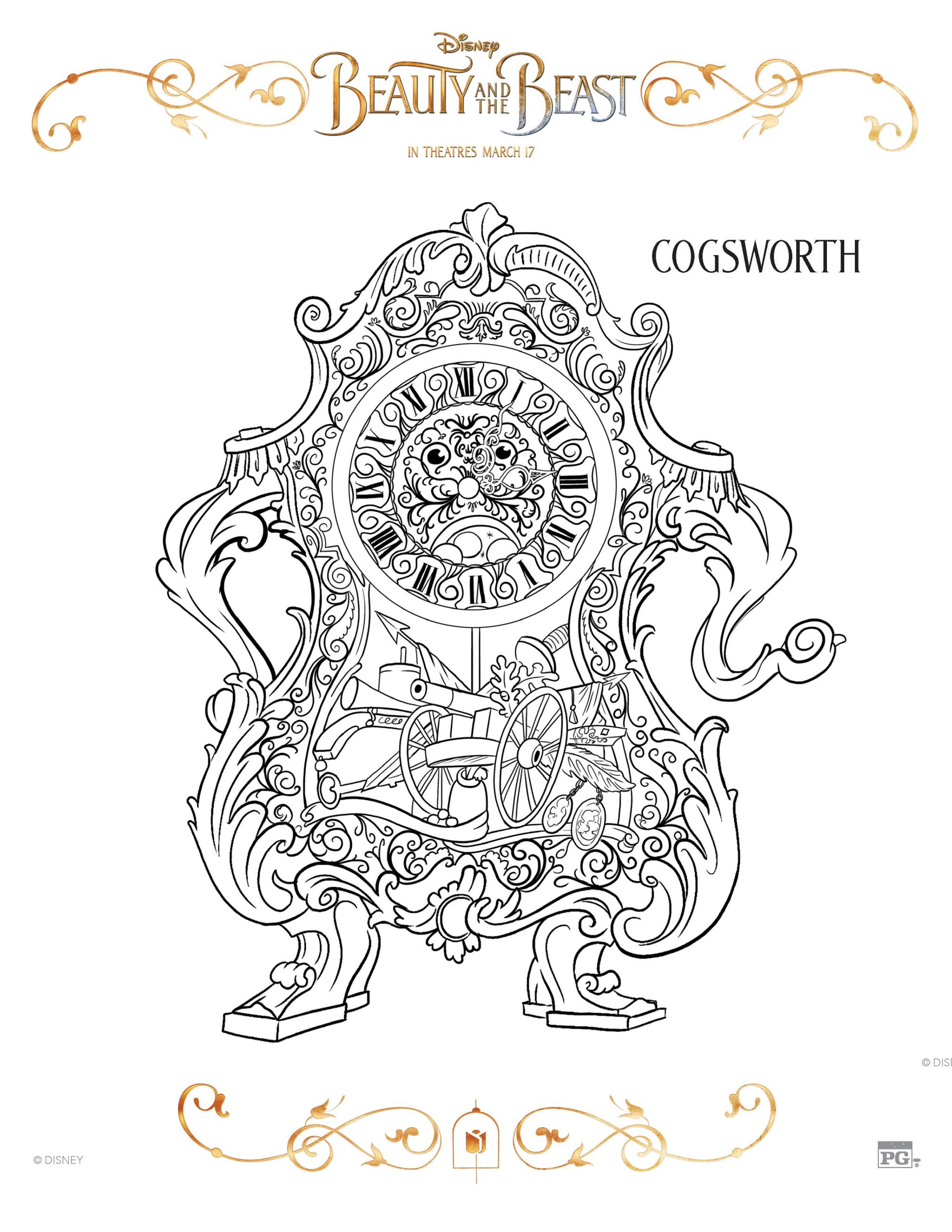 beauty and the beast lumiere coloring pages