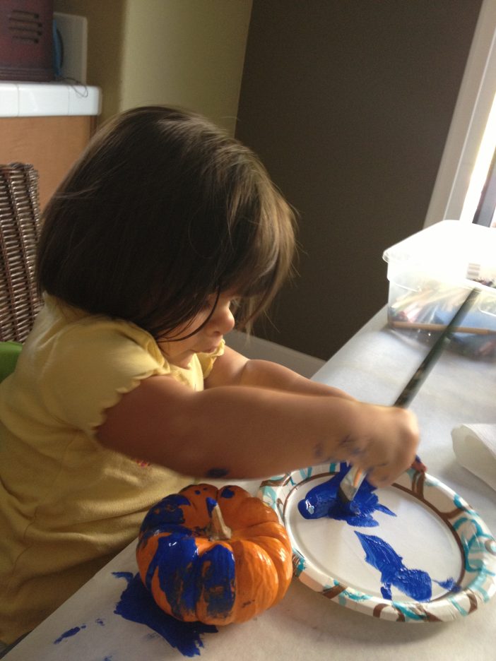 Baby Painting Pumpkin