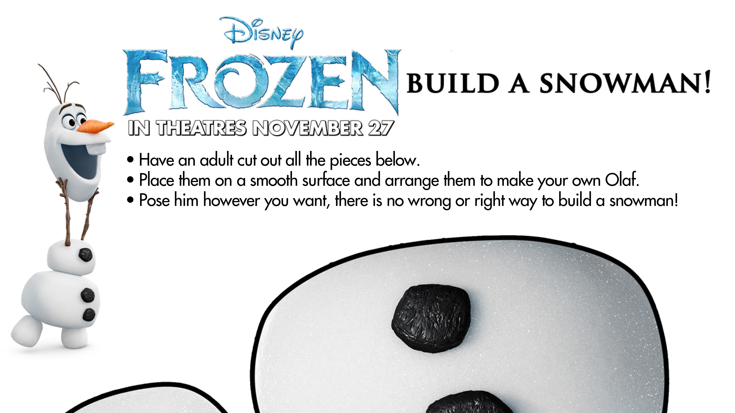 olaf free printable cut and paste