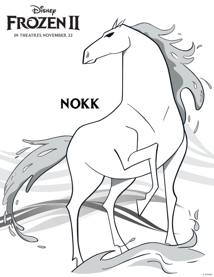 Nokk printable coloring pages horse from frozen