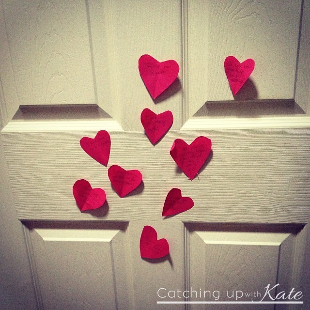 Cute Valentine Decor! Hearts for door. Made from purchased