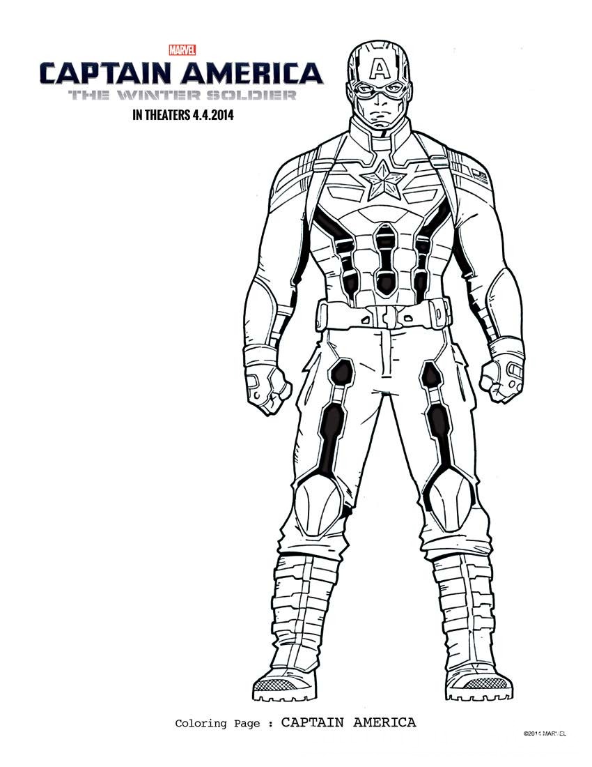 Captain America Winter Soldier Free Printable Coloring Sheets