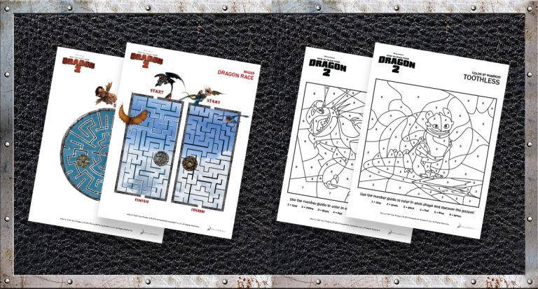 How to Train Your Dragon coloring pages and activity sheets