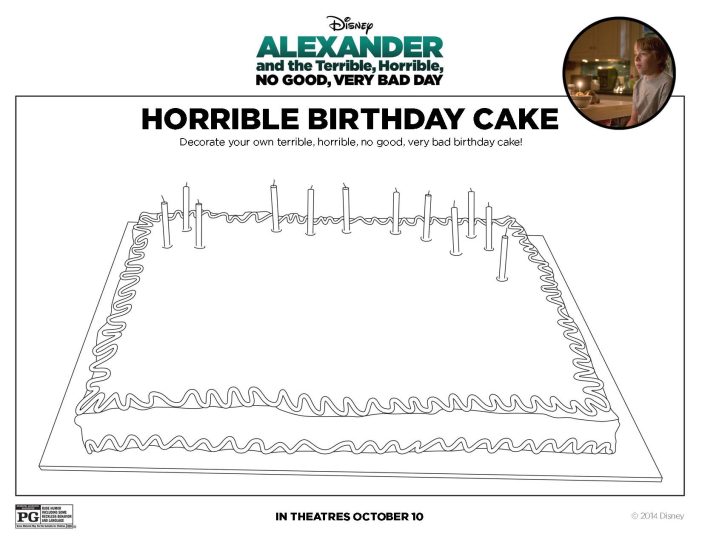 Alexander horrible birthday cake