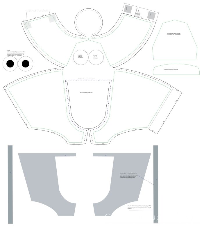 Olaf costume head template