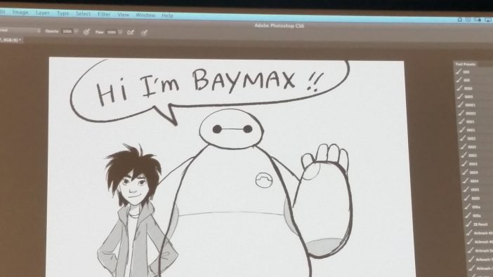 Baymax and Hiro drawing