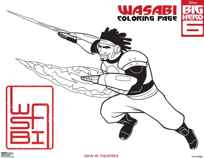 Big Hero 6 coloring pages, 6 wasabi