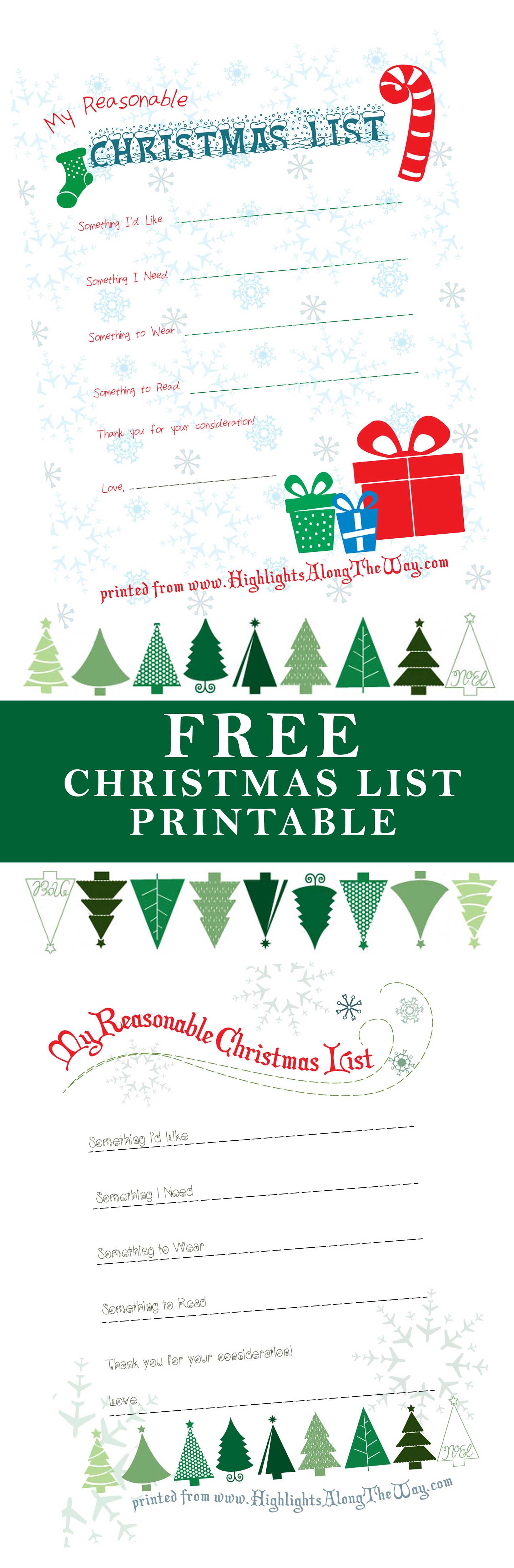 free Christmas printables