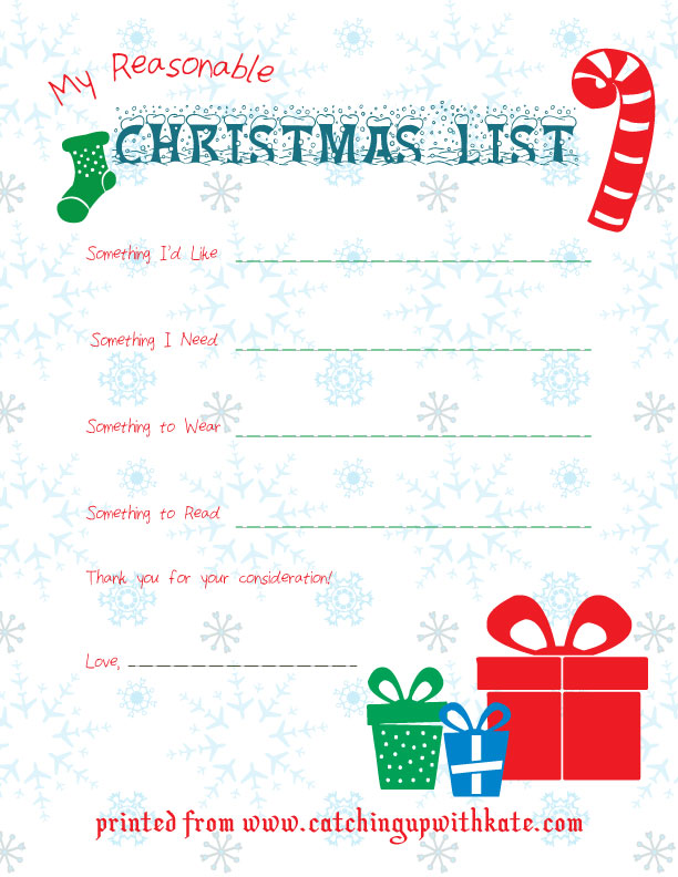 Christmas printable list