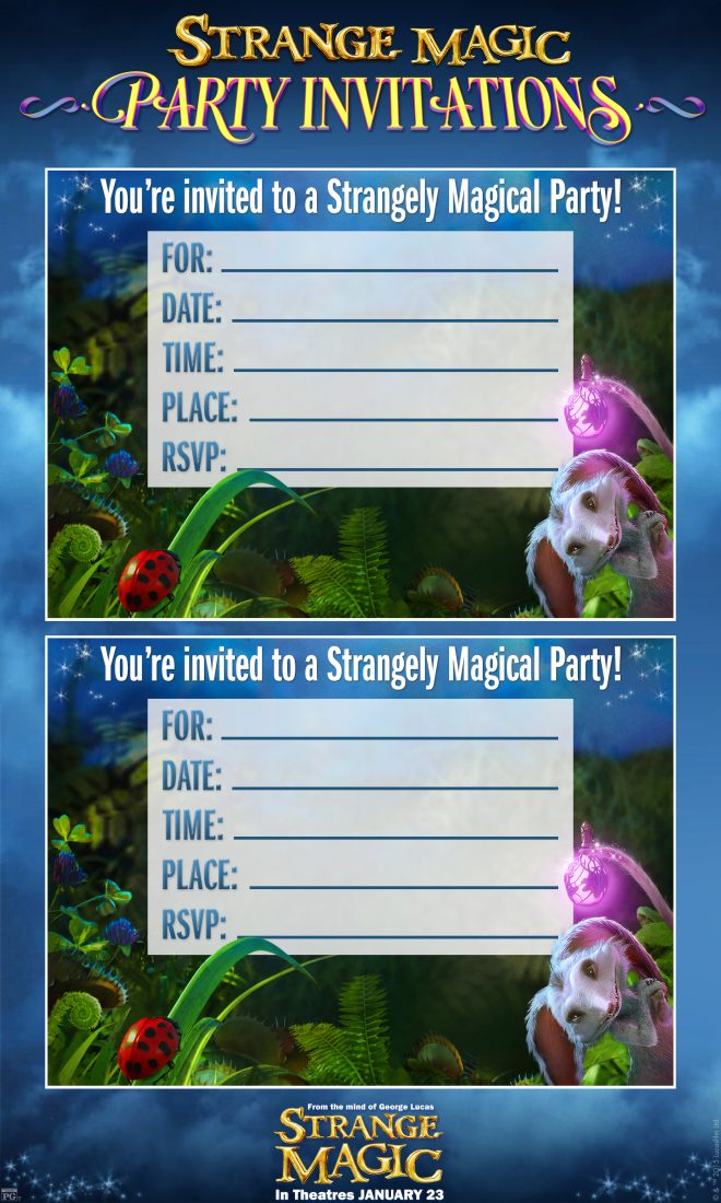 Strange Magic printable party invitations