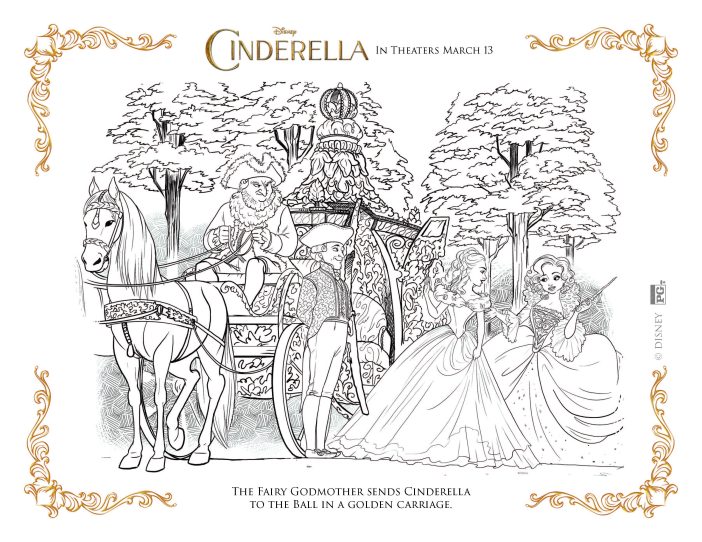 Cinderella coloring pages fairy godmother