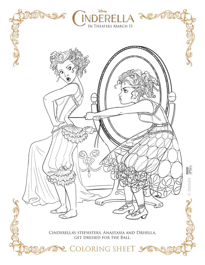Cinderella coloring pages stepsisters