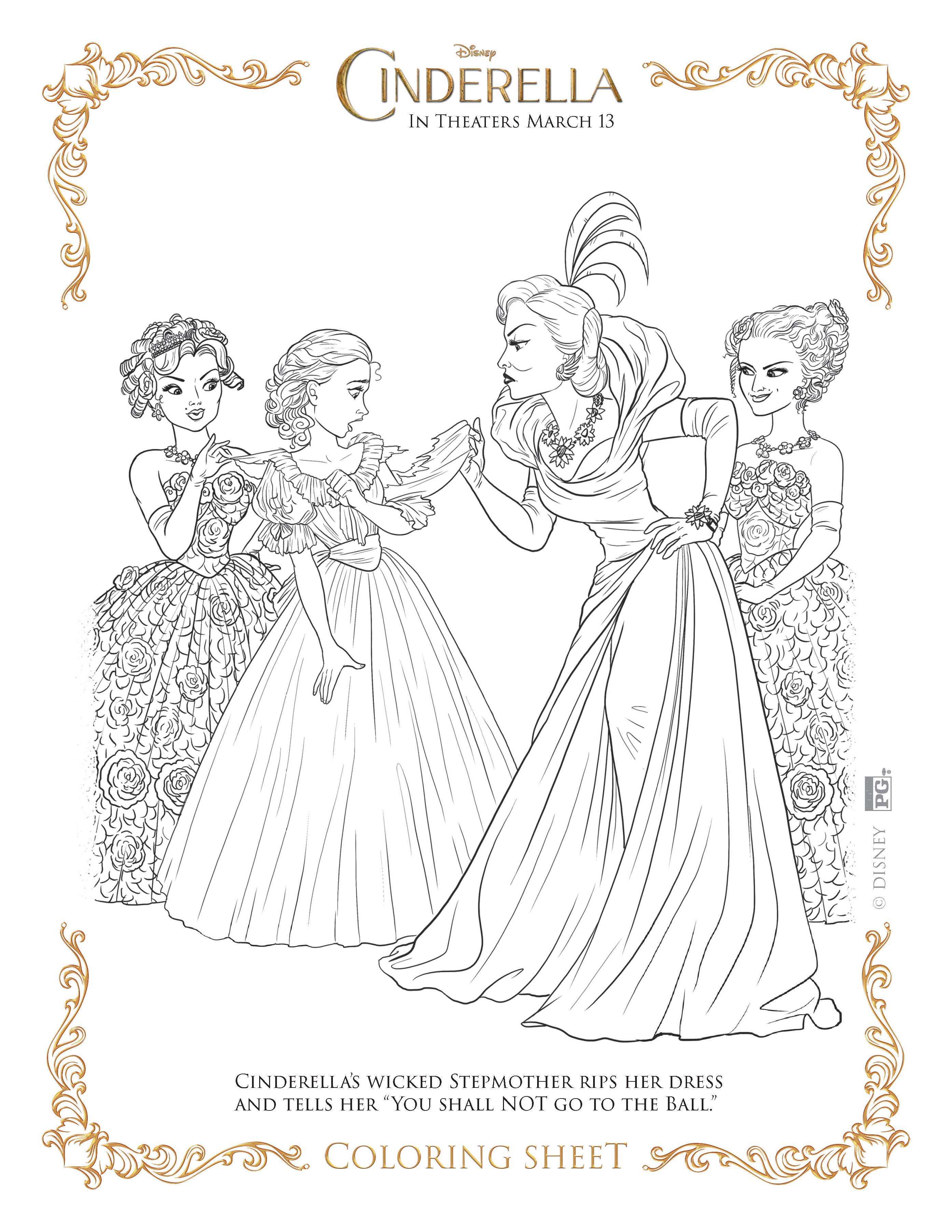 cinderella dress coloring page