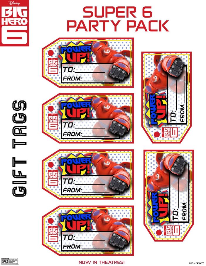 Big Hero 6 Printable gift tags