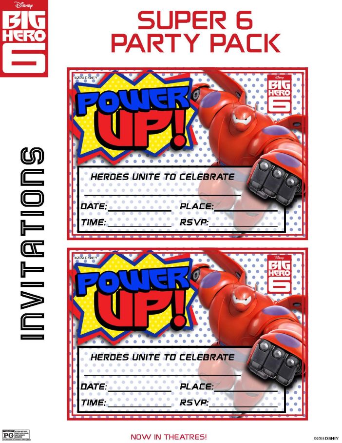 Big Hero 6 Printable invitations