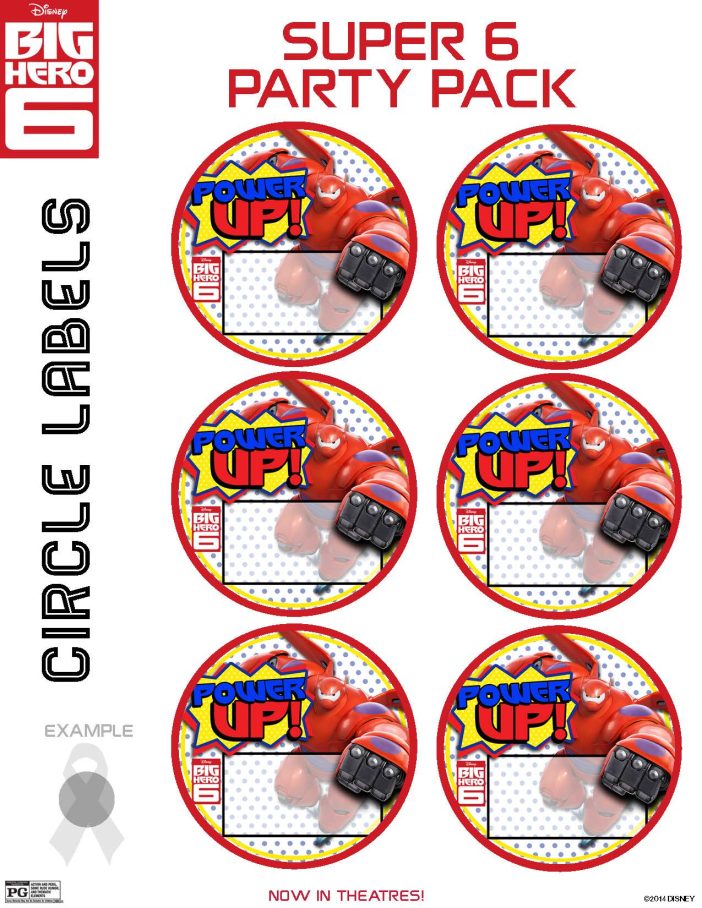 Big Hero 6 Printable party labels