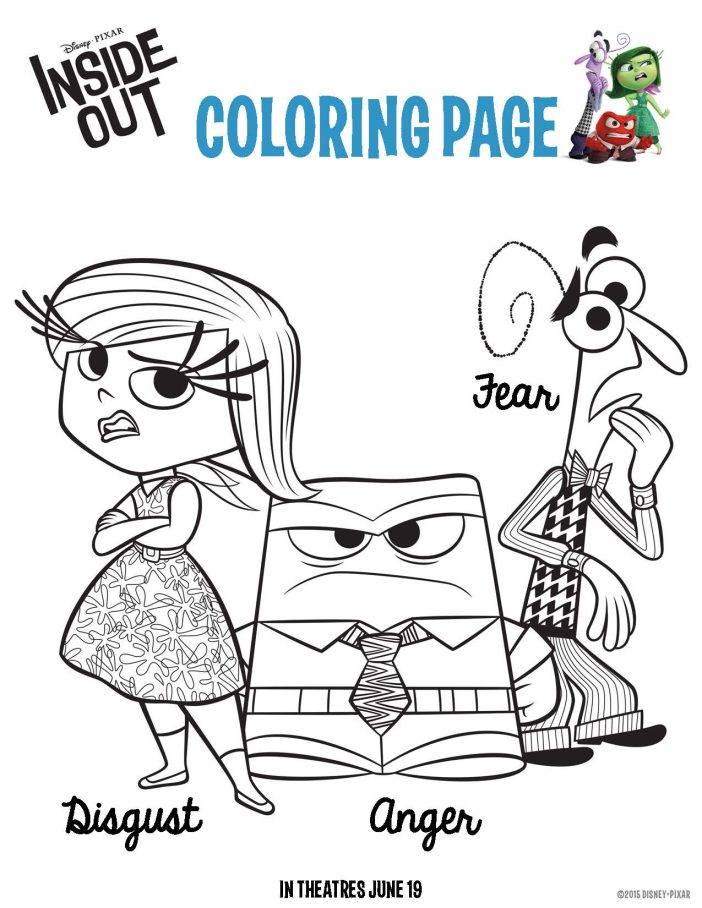inside out coloring sheet disgust anger fear