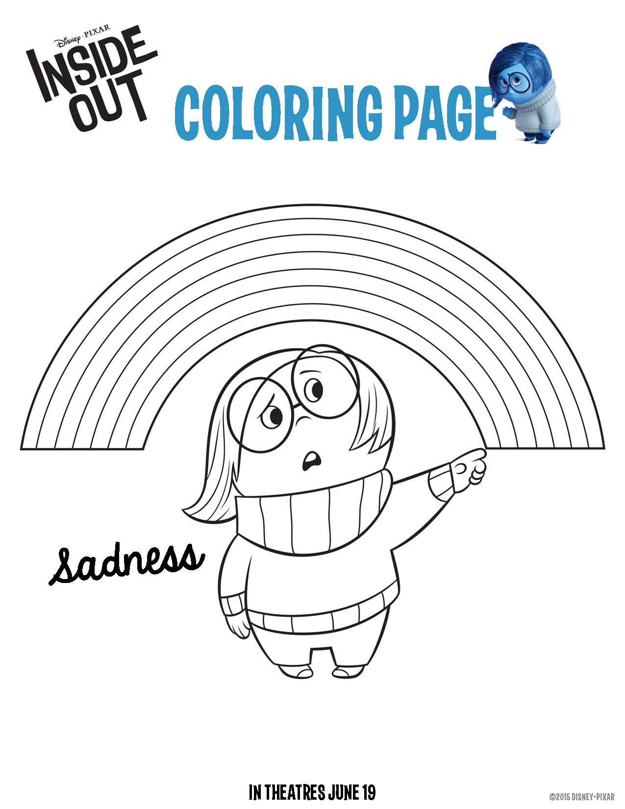 Disney Pixar Inside Out Free Coloring Sheets Highlights Along The Way