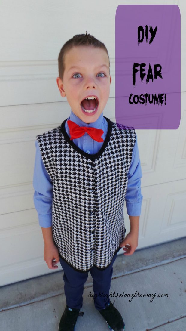 DIY FEAR Inside Out Costume vest and bowtie