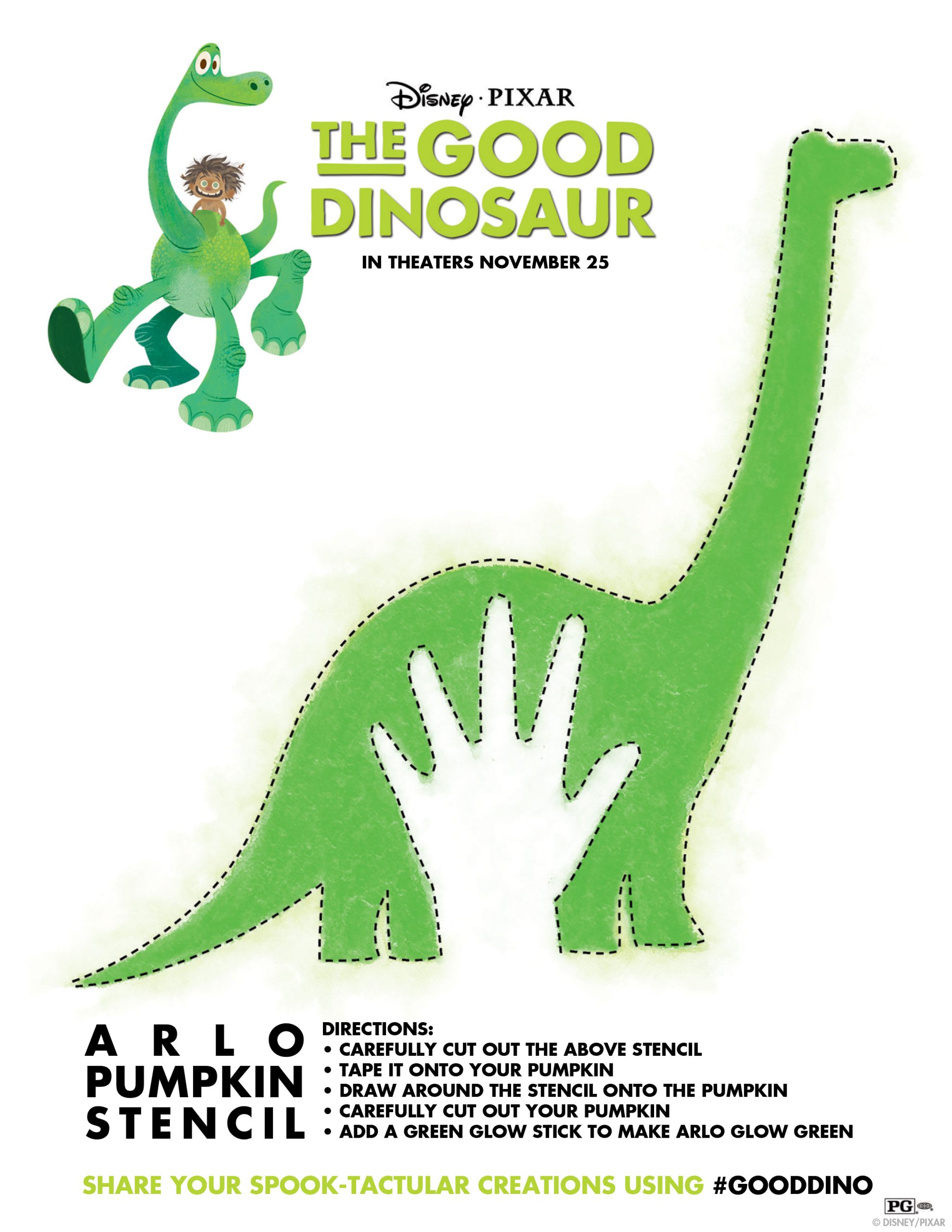 Dinosaur Pumpkin Stencil The Good Dinosaur Pumpkin Carving Stencil