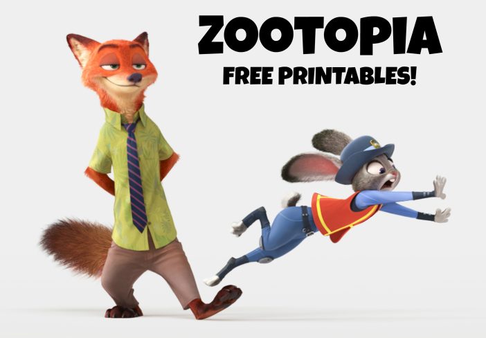 free zootopia printables