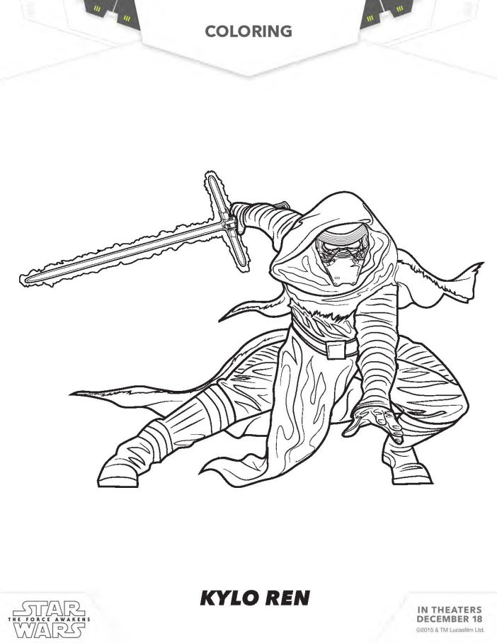 kylo ren coloring page
