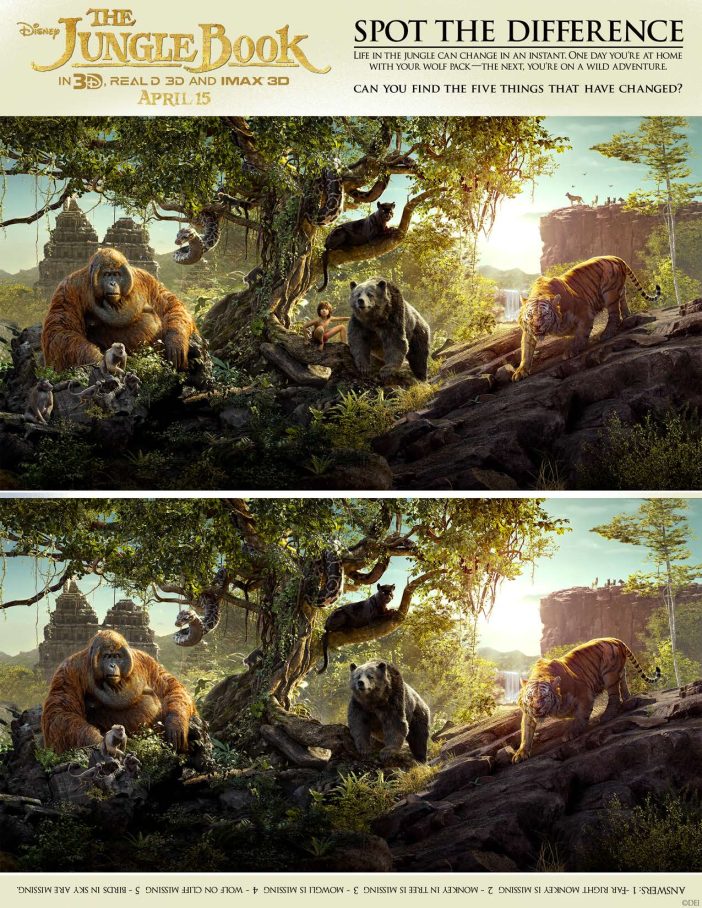 the jungle book spot the difference