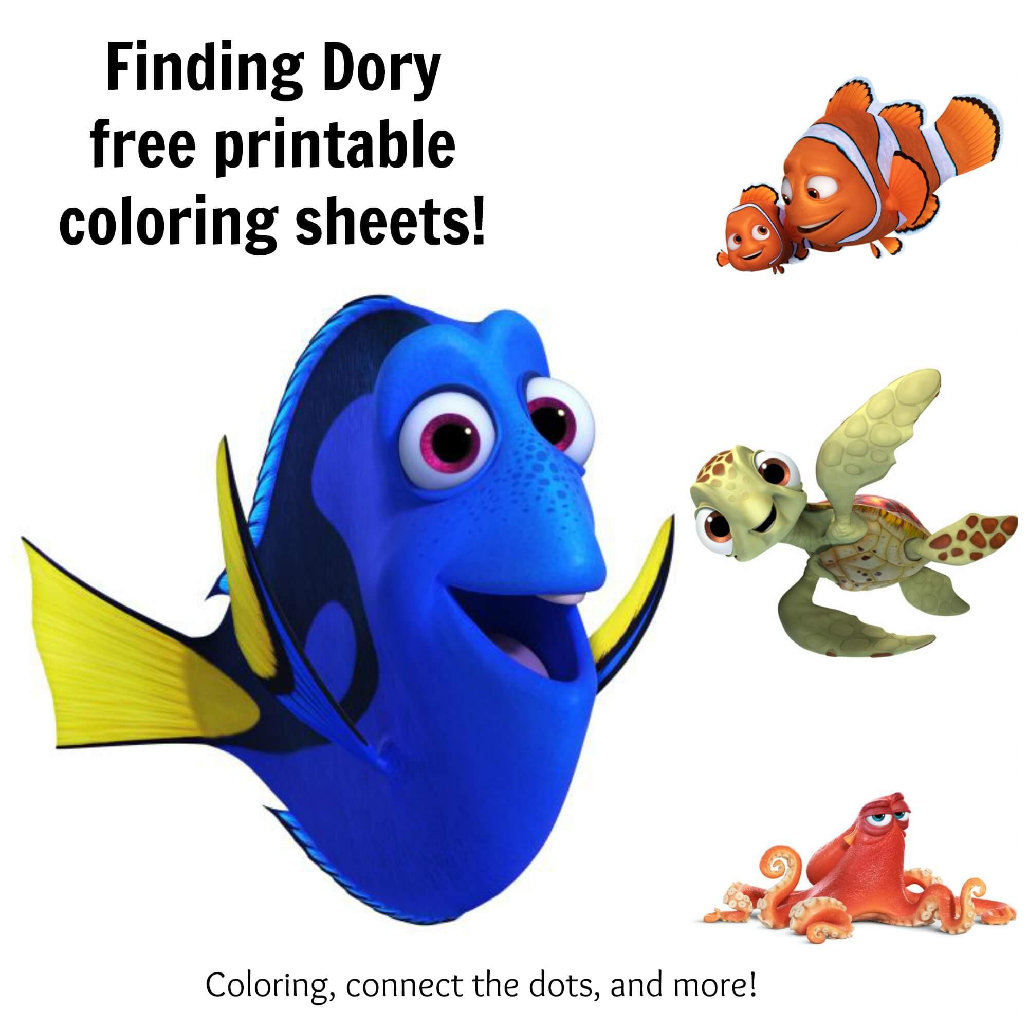 Finding Dory Coloring Sheets Highlights Along The Way