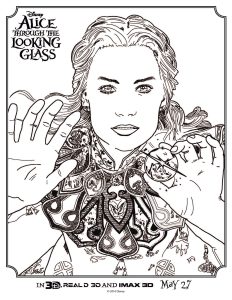 Alice Through The Looking Glass Alice coloring sheet
