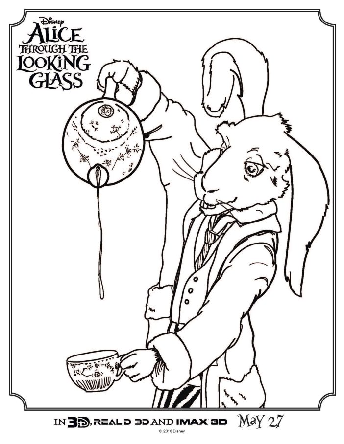 Alice Through The Looking Glass coloring sheet