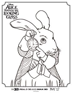 Alice Through The Looking Glass White Rabbit coloring sheet