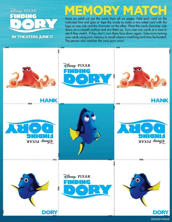 finding dory memory game Page 1