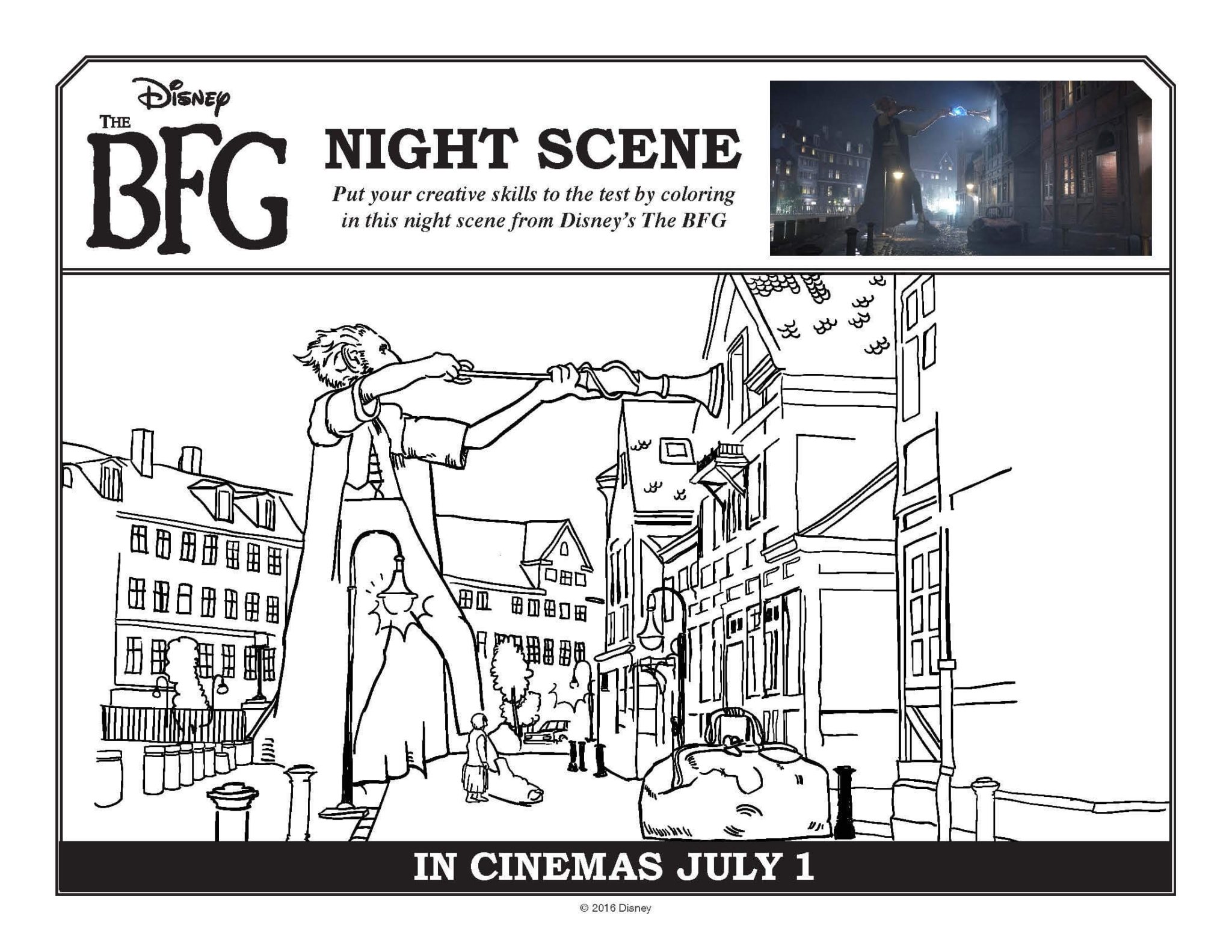 The BFG Coloring pages and free printable activity sheets