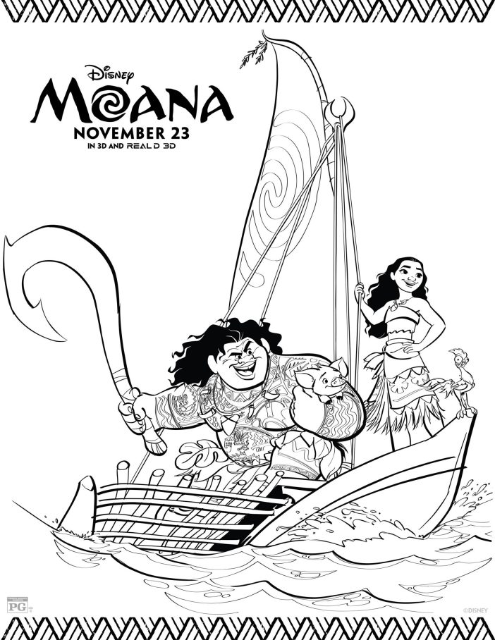 Disney Moana Moana coloring pages & Maui coloring pages