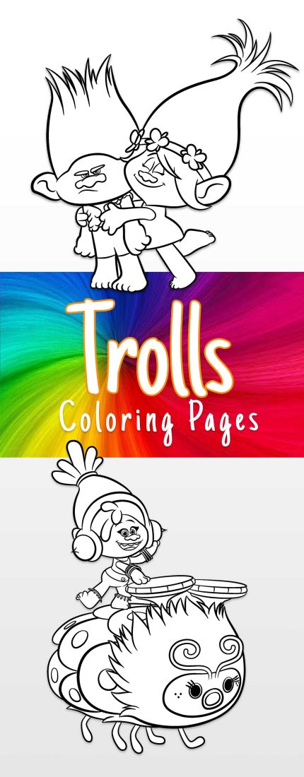Free Trolls coloring printables