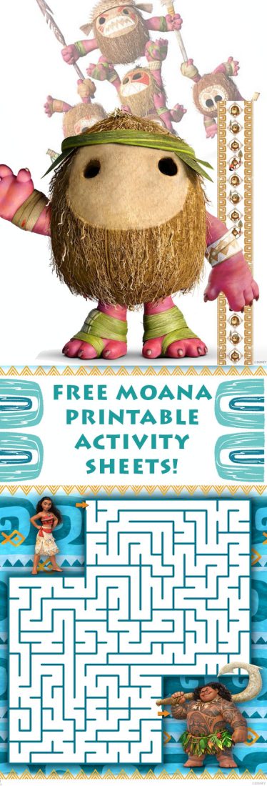free moana printable activity sheets!