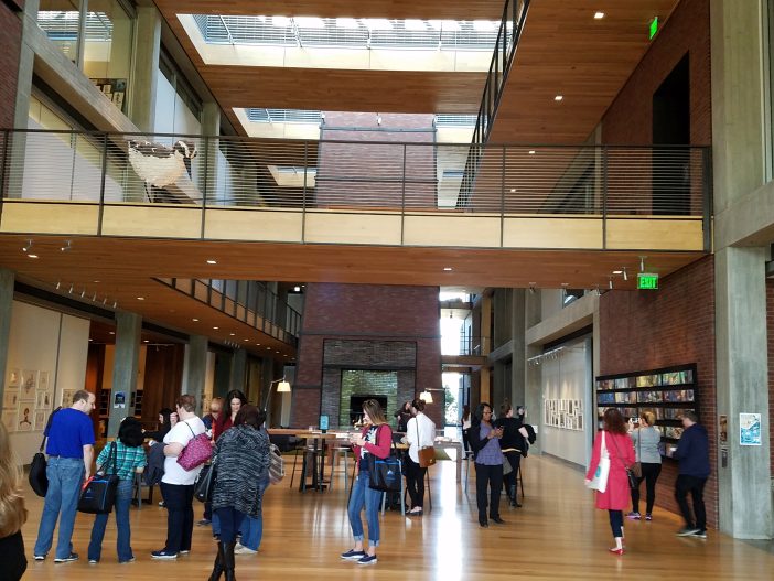 inside the steve jobs building lobby