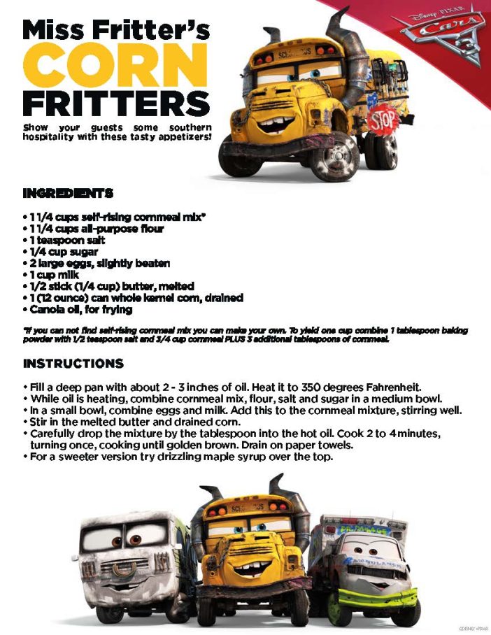 Cars 3 fritters recipe
