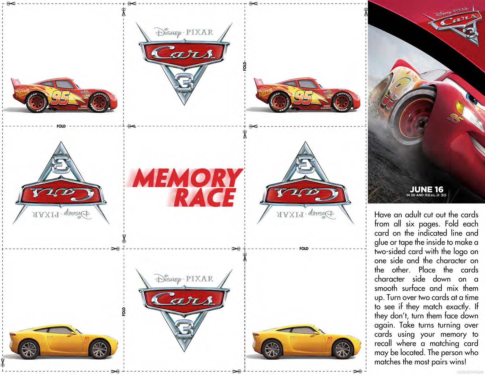 Cars Rice Printable Cars free printable coloring pages and activity sheets