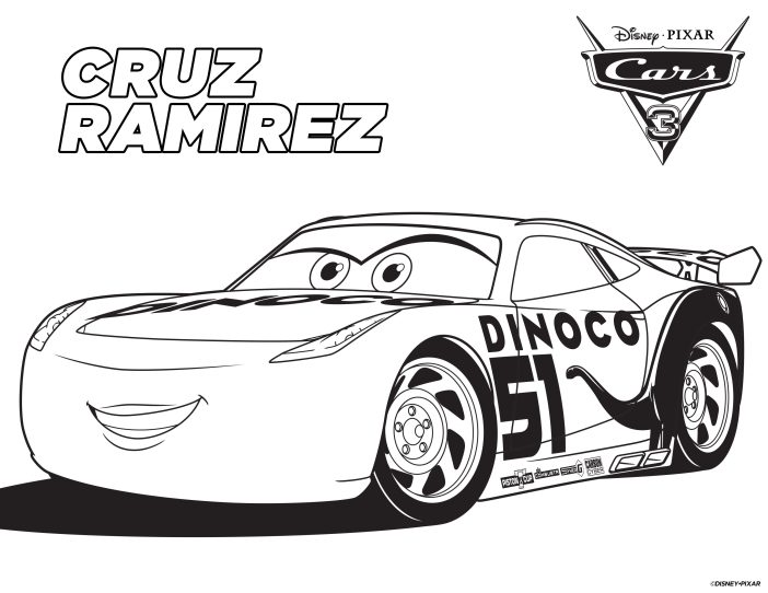 Cars 3 Cruz coloring page