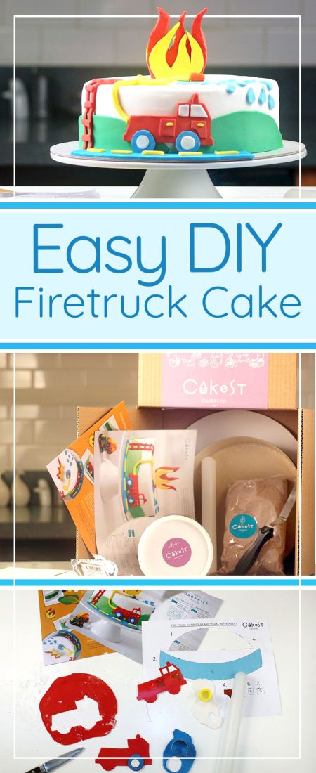 DIY easy fire truck cake