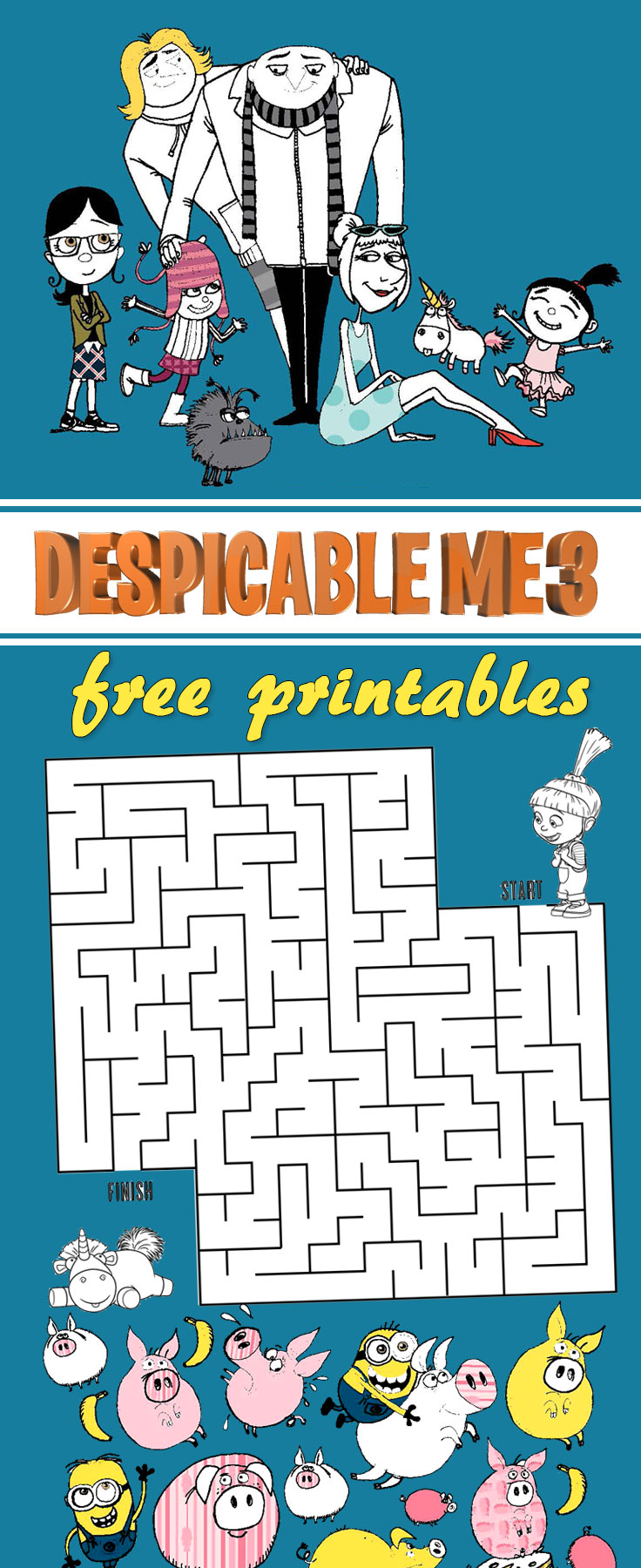 Despicable Me 3 coloring and activity sheets - Free Printables