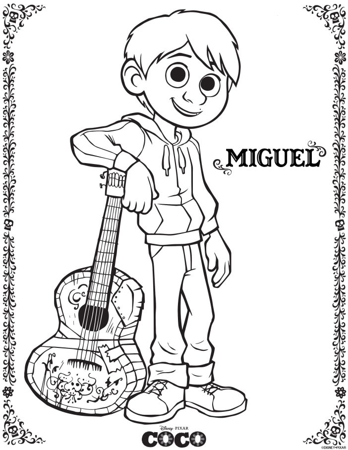 Disney Coco Miguel coloring sheet
