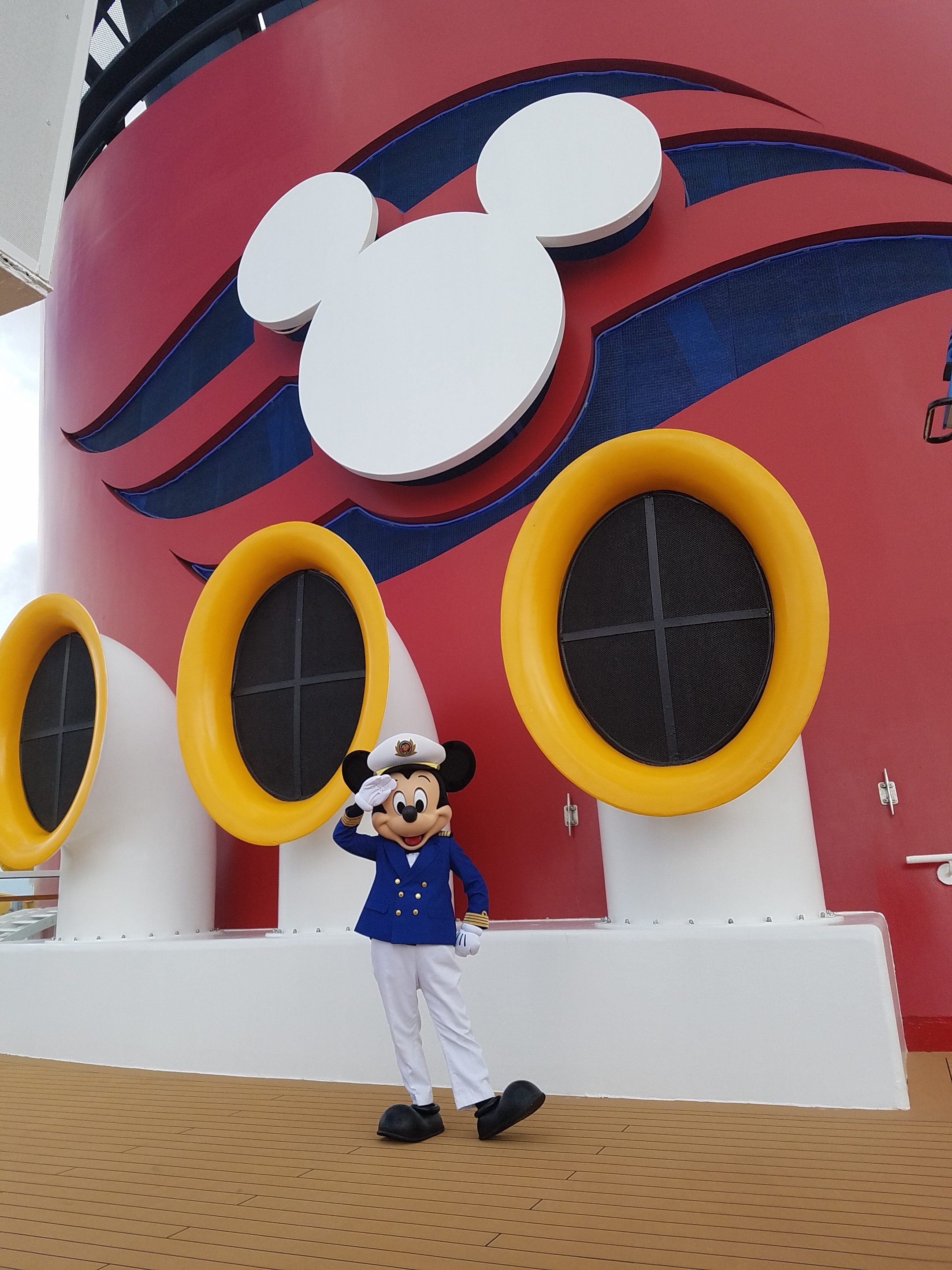 Mickey Mouse as the captain of the Disney Wonder