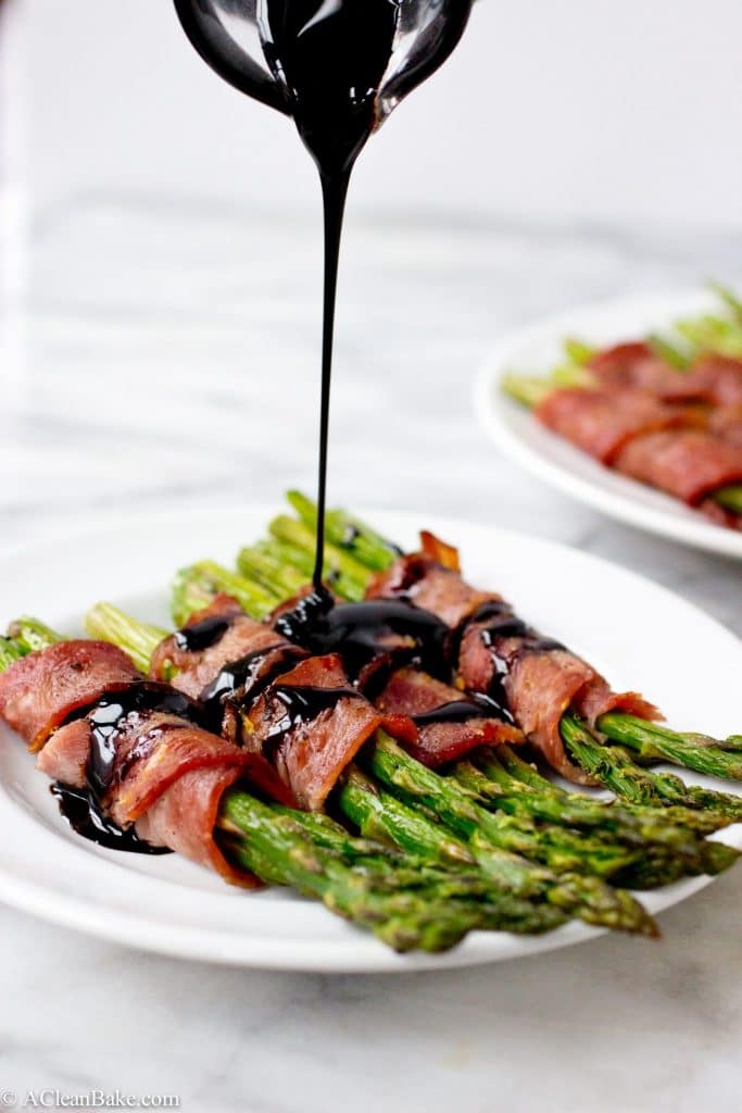 Bacon Wrapped Asparagus with Lemon Balsamic Reduction