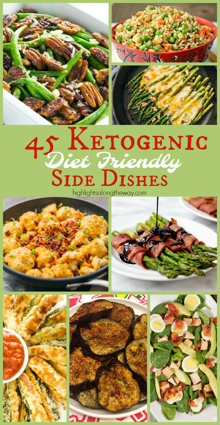 Keto Side Dishes Collage Image - Pin