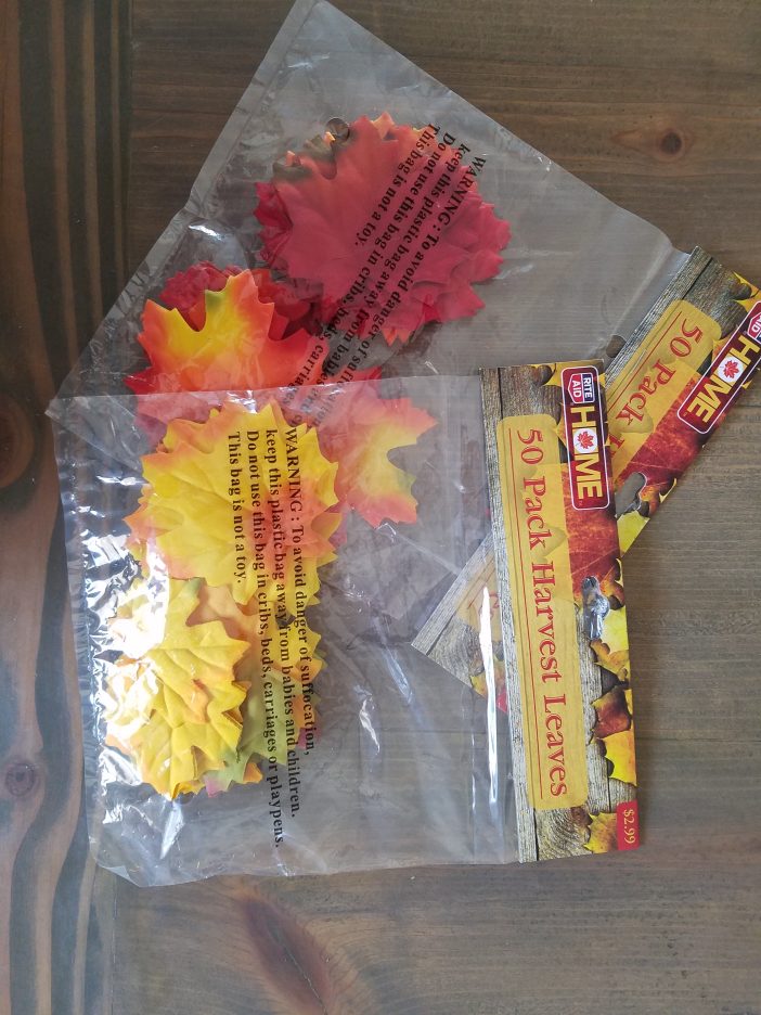 faux leaves for fall craft