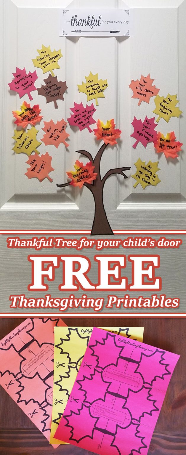 Free Thanksgiving Printables Individual Thankful Tree Kit