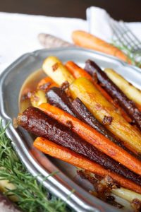 Stovetop Rainbow Carrots with Caramelized Onions