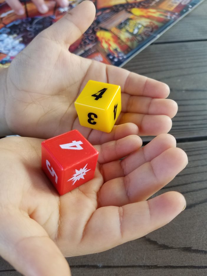 red yellow die